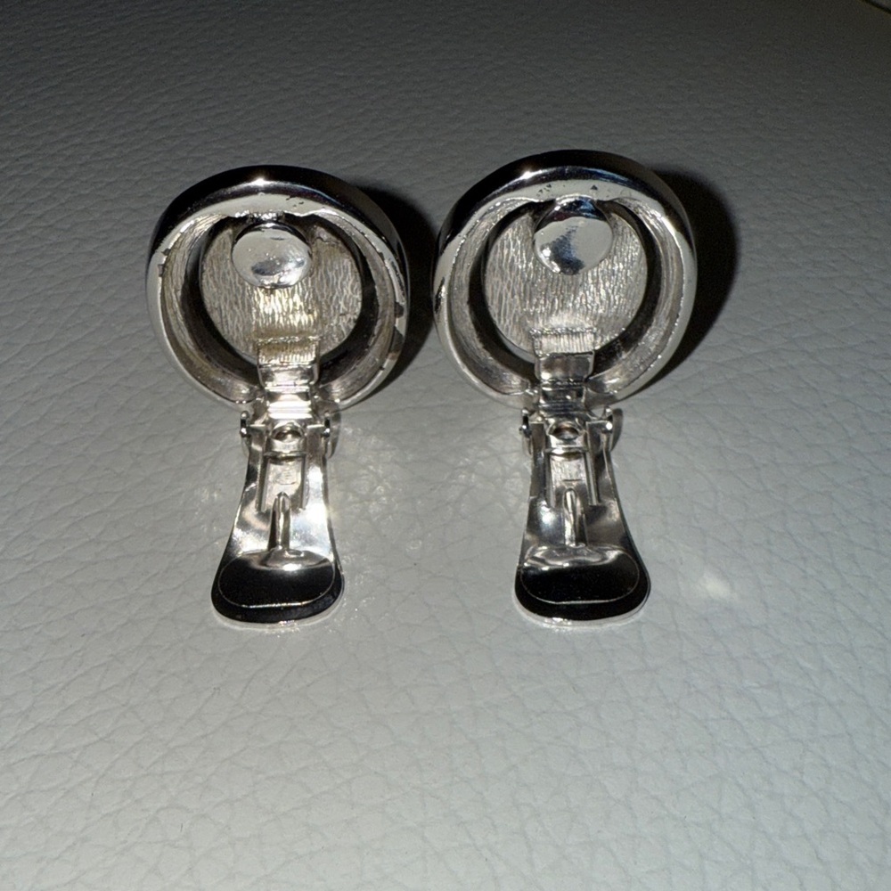 Dior Oval Opalescent and Silver Earrings - Picture 6 of 6